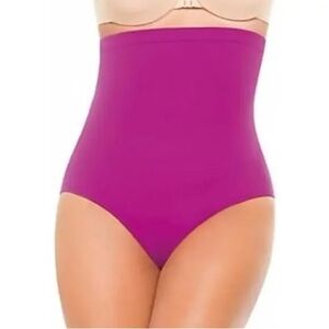 NWT SPANX Let’s Go Slimming High Rise Bikini Bottoms in Berry sz 8
